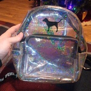 Victoria's Secret Pink Clear Irradecent Backpack